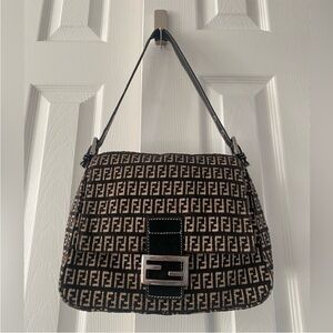 Fendi Black and Tan Shoulder Bag